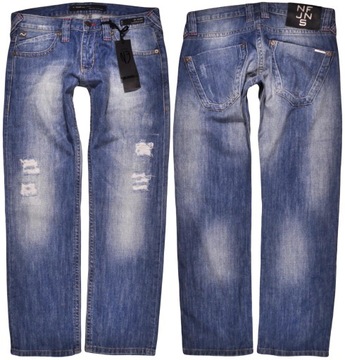 NF JEANS spodnie BLUE jeans STRAIGHT SLIM _ W31 L31