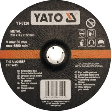 TARCZA WYP. DO CIĘCIA METALU 230X3.2 YATO