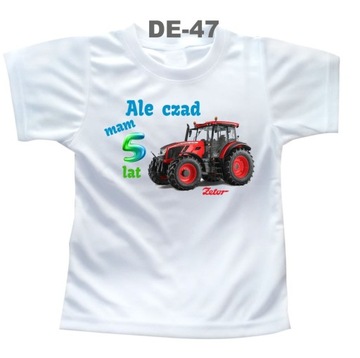 Koszulka Urodziny 5 lat traktor Ursus Zetor John Deere New Holland 116 cm