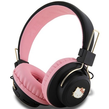 Hello Kitty słuchawki nauszne Bluetooth różowe Metal Logo