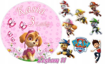 Zestaw Opłatek Psi Patrol z imieniem + 8 POSTACI