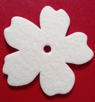 kwiatek kwiat płatek biały filc 9 cm 10 szt