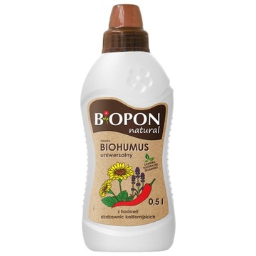 BIOPON NATURAL NAWÓZ BIOHUMUS UNIWERSALNY DO WSZYSTKICH ROŚLIN 0,5L ODŻYWKA