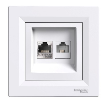SCHNEIDER ASFORA РОЗЕТКА RJ11+ RJ45 кат.5e, UTP