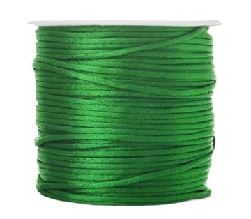 SZNUREK GORSETOWY SATYNOWY NYLONOWY 2,5MM 10M JUBILERSKI ZIELONY TOPLIWY