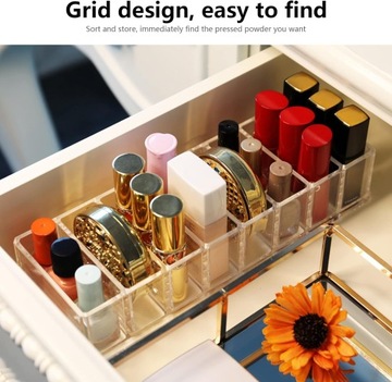 Органайзер для теней, 8 ячеек, акрил, для выдвижных ящиков, органайзер для