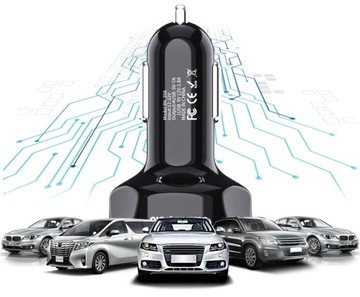 БЫСТРОЕ АВТОМОБИЛЬНОЕ ЗАРЯДНОЕ УСТРОЙСТВО 4x USB 3A QC3.0