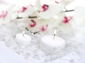 Жемчужная гирлянда Жемчуг БЕЛЫЙ Свадьба Крещение Причастие 6,5 м 130 см х 5 шт.