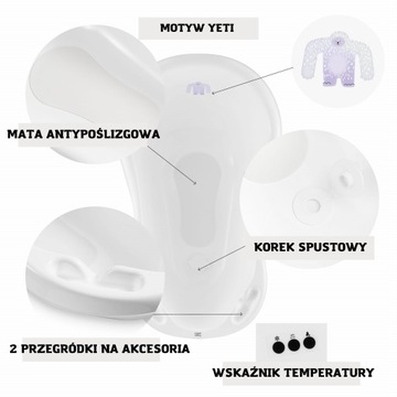 ZESTAW KĄPIELOWY WANIENKA 84CM BIAŁA 4 ELEMENTY