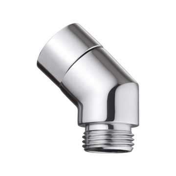 Głowica prysznicowa Adapter kolankowy Przedłużenie ramienia prysznicowego Srebrna łazienka 135 stopni