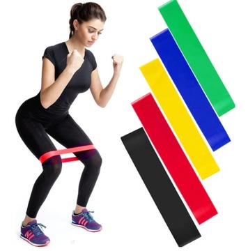 ZESTAW 5 GUM OPOROWYCH do ĆWICZEŃ FITNESS CROSSFIT