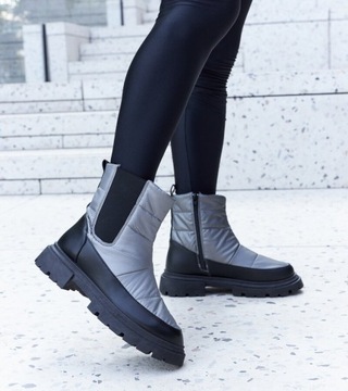 Утепленные зимние ботинки серого цвета 25526, размер 39.