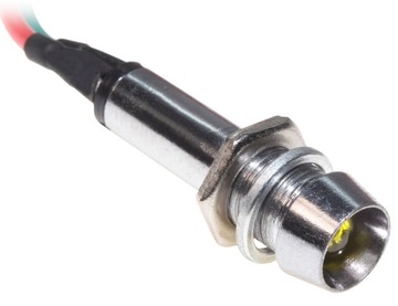 Metalowa kontrolka LED XD8 5V żółta + przewody 20cm