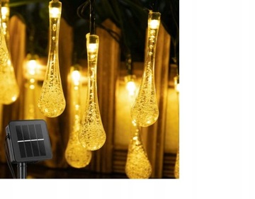 САДОВЫЕ ГИРЛЯНДЫ СОЛНЕЧНЫЕ ГИРЛЯНДЫ 40 светодиодов 6,5М ТЕПЛЫЕ ПОДВЕСНЫЕ СОСЕНКИ