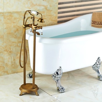 Bateria wannowa wolnostojąca Old Retro Mosiądz