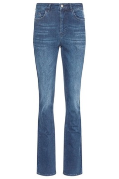 warehouse eza niebieskie wysoki jeans nogawki spodnie stan proste L NI1