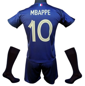 Komplet strój piłkarski Mbappe Francja koszulka + spodenki + getry :: S