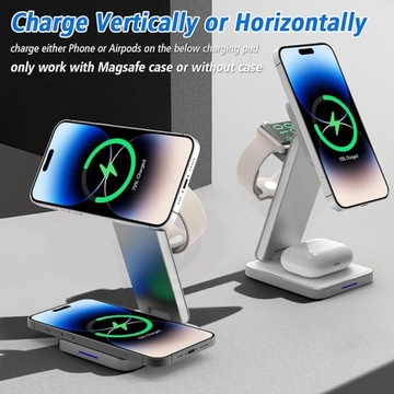 Магнитная беспроводная зарядная станция 3 в 1 для iPhone