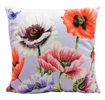 Poszewka WELUROWA liście kwiaty 45x45 boho VINTAGE