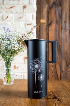 Конференц-термос со стеклянной вставкой Vialli Design CORTO 1 л (черный)