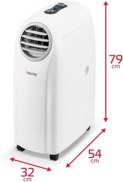 БЕСШУМНЫЙ ПОРТАТИВНЫЙ КОНДИЦИОНЕР WELLTEC ACH0909 5в1 WiFi 2,6кВт 45м² + ПРОКЛАДКА
