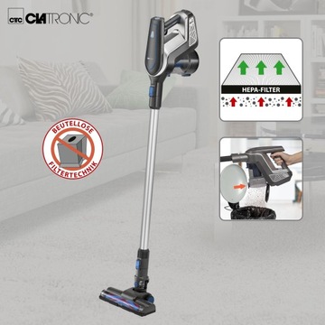 БЕСПРОВОДНОЙ ВЕРТИКАЛЬНЫЙ ПЫЛЕСОС CLATRONIC BS 26391