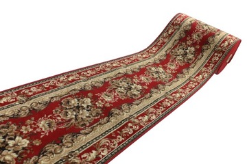 TRADYCYJNY CHODNIK DYWANOWY 90cm - BORDO - BEŻ