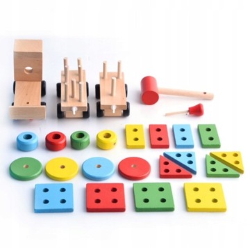 ДЕРЕВЯННЫЙ ПОЕЗД LT292 С СОРТИРОВКОЙ БЛОКОВ МОНТЕССОРИ