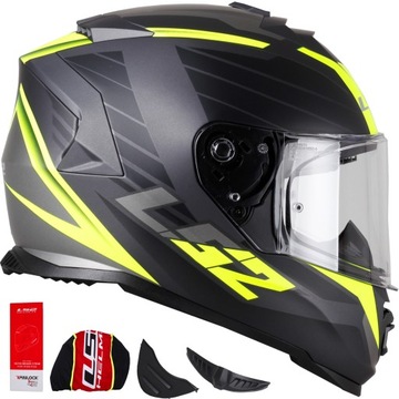 Kask motocyklowy LS2 FF800 STORM II Nerve fluo PINLOCK blenda ECE 22.06