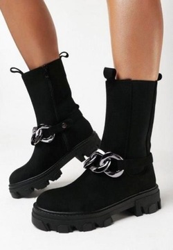 НОВЫЕ ЧЕРНЫЕ БОТИНКИ Сапоги Челси TRAPERS 38