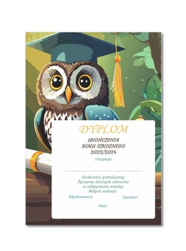 Dyplom ukończenia roku szkolnego 2023/2024 A4 sztywny papier
