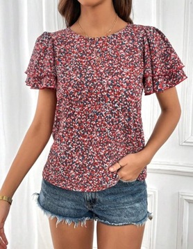 NK152 Bluzka Oversize Wzory SHEIN r. L