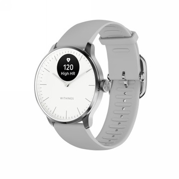 Withings Scanwatch Light zegarek pomiar pulsu SPO2 37mm srebrny