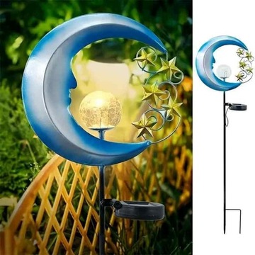 Lampa Solarna Ogrodowa Wbijana Księżyc Z Gwiazdkami