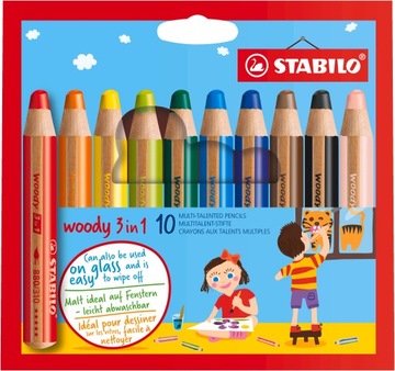 KREDKI WOODY 3W1 - 10 KOLORÓW
