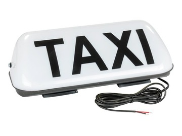 Lampa biała TAXI LED 12V, kogut na magnes