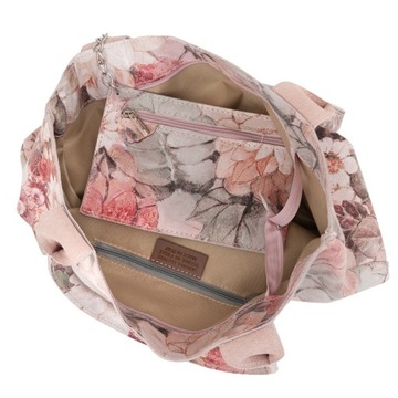 РОЗОВАЯ СУМКА С ЦВЕТАМИ КОЖАНАЯ СУМКА-ШОППЕР VERA PELLE