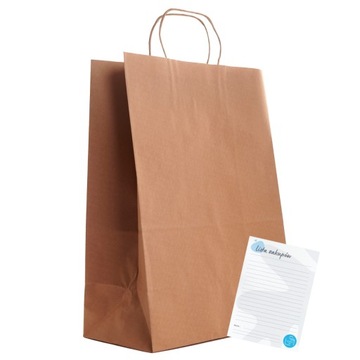 TORBA papierowa SZARA torebki BRĄZ 25x a3 DUŻA na prezenty zakupy 30x17x42