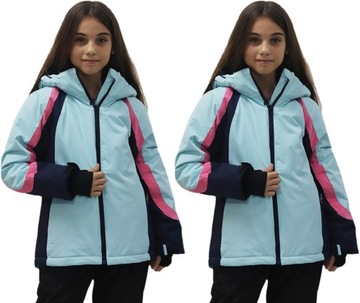 KURTKA NARCIARSKA ZIMOWA DZIECIECA NARTY SNOWBOARDOWA MEMBRANA roz 140/146