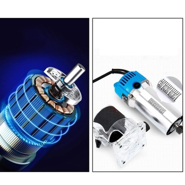 ZESTAW FREZARKA KRAWĘDZIOWA ELEKTRYCZNY DO LAMINATU NA DREWNA 30000R/MIN