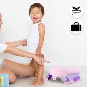 УНИВЕРСАЛЬНЫЙ ПОРТАТИВНЫЙ ТУРИСТИЧЕСКИЙ ГОРШОК, КРЫШКА НА УНИТАЗ 2 В 1 + ВСТАВКИ ДЛЯ УНИТАЗА