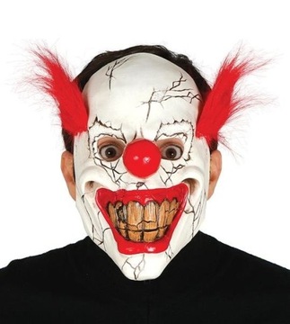 MASKA GUMOWA KLAUNA KLAUN CLOWN HORROR HALLOWEEN