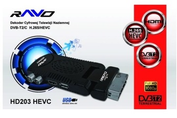 Декодер HD-тюнер DVB-T2 Ravo HD203 H.265/HEVC