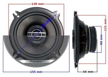 4 динамика PIONEER для AUDI A4 B5 SEDAN, передние + задние проставки