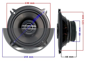 4 динамика PIONEER 13 см ПЕРЕДНИЕ + ЗАДНИЕ для Renault Megane 3 III Wind ПРОСТАВКИ