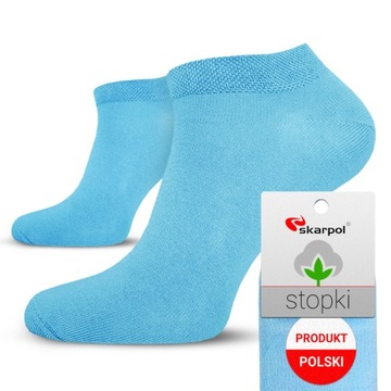 Skarpety męskie STOPKI bawełniane skarpetki krótkie niebieskie *45-47