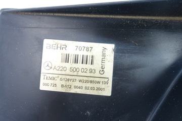 MERCEDES TŘÍDA S W220 1998- VENTILÁTOR CHLADIČŮ A2205000293