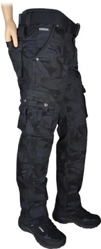 ЧЕРНЫЕ КАМО Эластичные брюки-карго с поясом Различные размеры r34 IT/Th-1