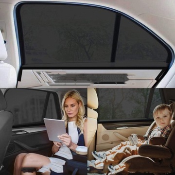 2X СОЛНЦЕЗАЩИТНАЯ МОСКИТНАЯ СЕТКА ДЛЯ АВТОМОБИЛЯ, 100 Х 50 СМ