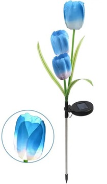 LAMPKI OGRODOWE SOLARNE Tulipan 4 kolory 3 kwiaty